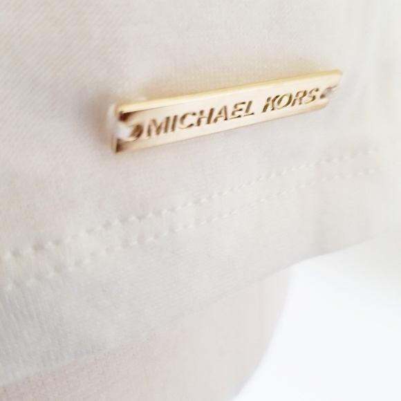 Michael Kors Smocked Off-The-Shoulder Top Natural - Picture 8 of 8